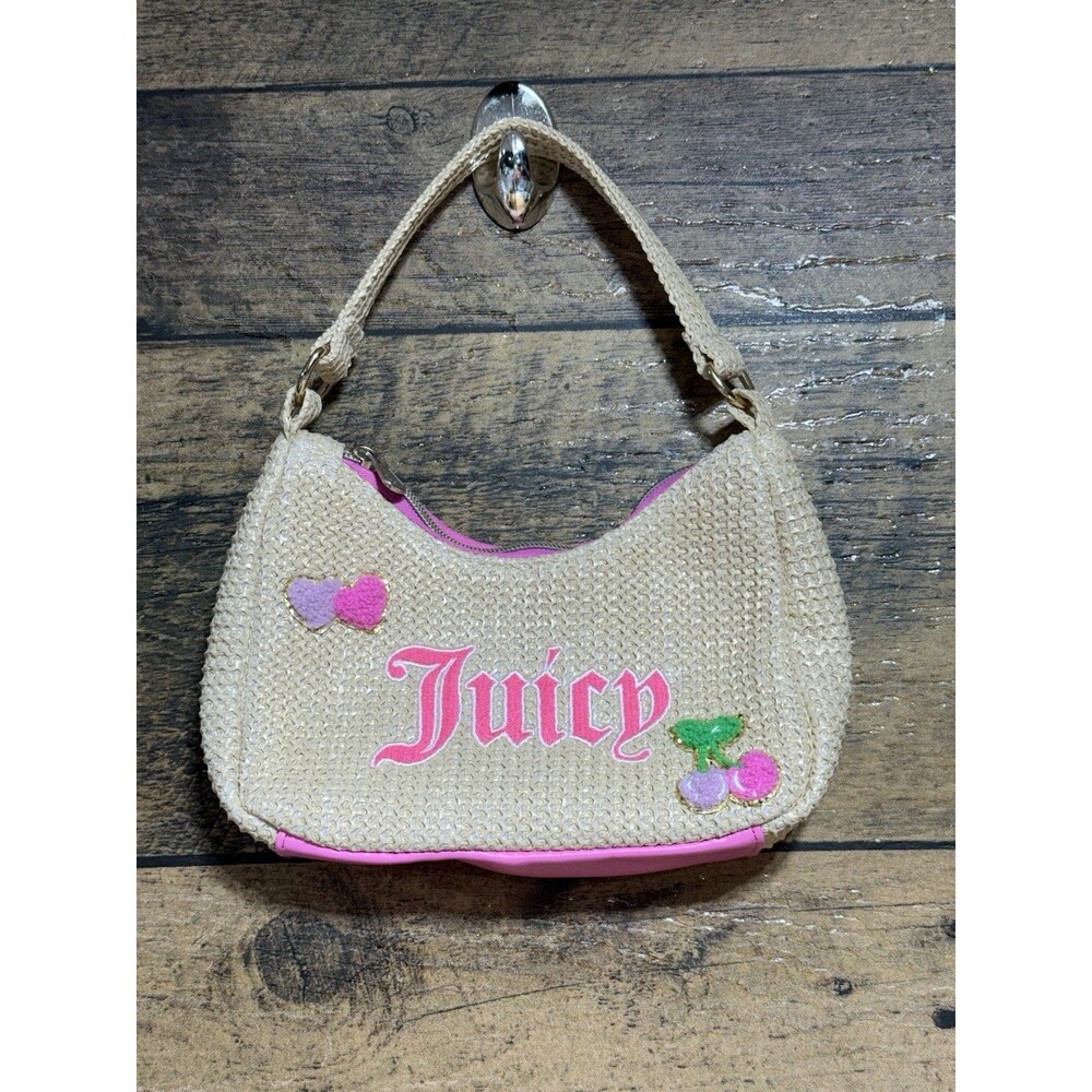 🔥NEW- Juicy Couture Y2K Woven Straw Women’s/kids Bag Hobo Pink Punk Emo Purse